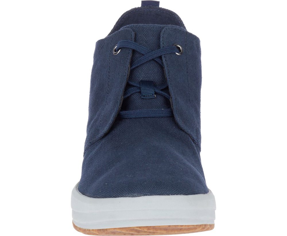 Merrell Sneakers Navy - Gridway Mid Canvas - Mens 46PXNTSWR